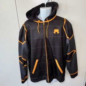 Avatar Last Air Bender Black Gold Hoodie Zip Front Size XXL Cosplay Anime